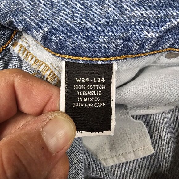 Vintage Structure Jeans Mens 34x34 90s Straigt Skater Baggy Grunge Streetwear - Picture 5 of 15